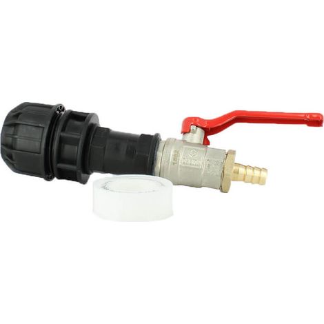 Vanne 1/4 de tour laiton - cannelé 13 mm - kit couplage cuve (1/2)