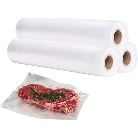 3 Rouleaux Sous Vide Gaufrés pour Machine Mise Sous Vide 20 cm X 5 mètres Sans BPA Sécurité Sac Rouleau de Film Sous Vide (1/5)