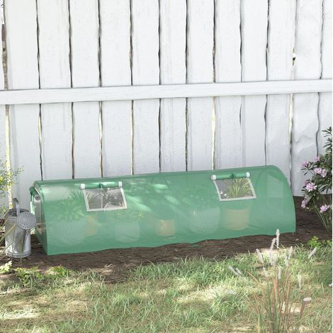 Mini serre tunnel en plastique vert 200 x 80 x 45 cm OKWISH (1/5)