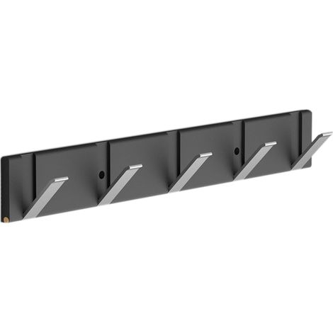 Crochets muraux pliants en aluminium, noir et argent, fixation sans perçage ou avec perçage, portemanteau mural gain de place pour entrée, couloir, salle de bain.