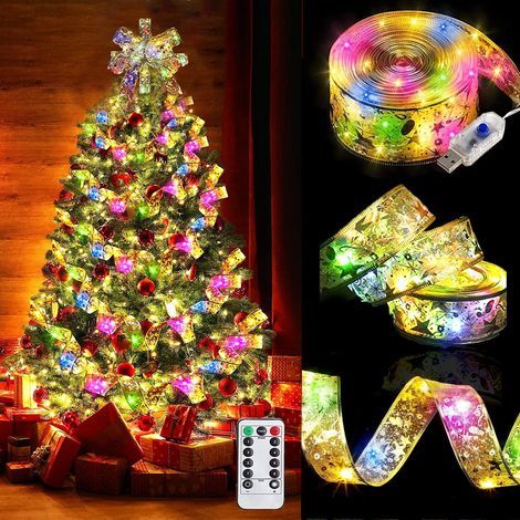 Christmas tree string lights - Light strip - DIY Christmas decorations - With remote control, 8 modes, colorful lights, 100 LEDs per 10 meters (1/5)