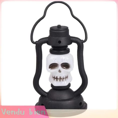 Lanterne d'Halloween Lanterne Led en forme de squelette pour Halloween, veilleuse à 7 couleurs linge decorative Dorée (1/4)