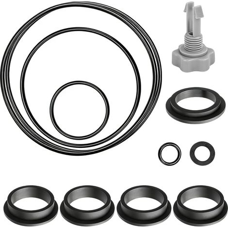 12 Pièces Joints toriques de Pompe de Filtre de Piscine pour, Accessoires de Piscine pour Pompe à Sable avec 1 Valve de Vidange d'air 11 Joints Toriques pour Différentes Pièces (1/5)