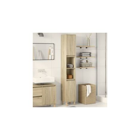 Armoire salle de bain chêne sonoma 30x30x190 (1/5)