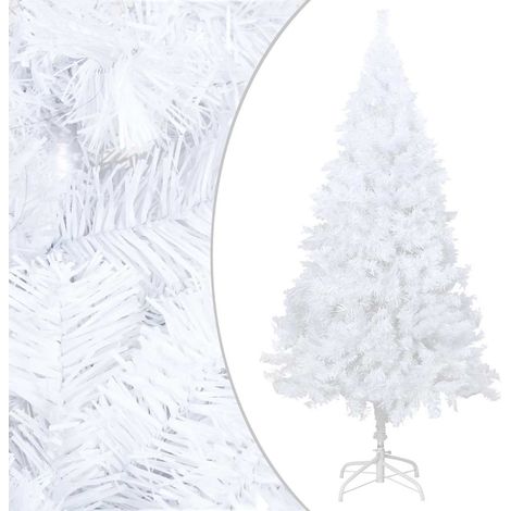 Albero di Natale Albero natalizio Albero festivo Preilluminato con Palline Bianco 150 cm PVC (1/5)