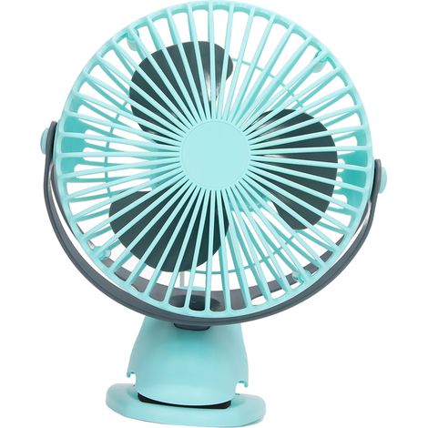 Tragbarer, per USB aufladbarer Solar-Clip-Ventilator, Mini-Tischventilator, für drinnen und draußen, Blau (1/5)