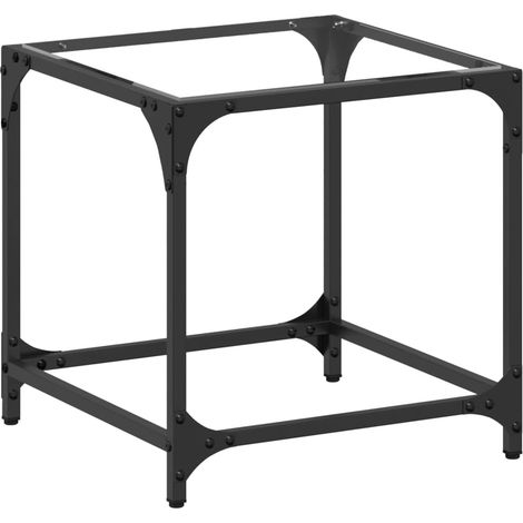 Table basse Table de salon Table de café avec dessus en verre transparent 40x40x40 cm acier (1/4)
