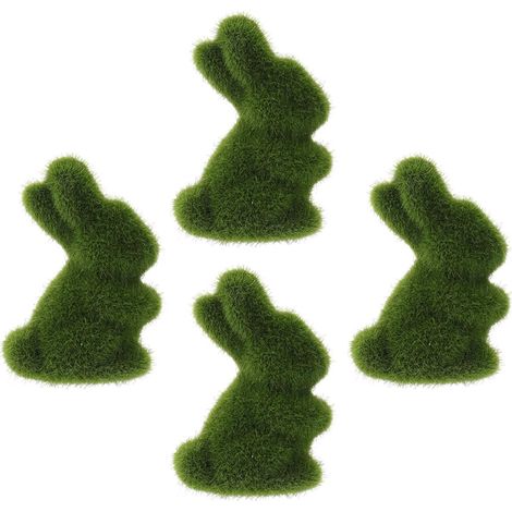 4 Stück Künstlicher Mooshase mit niedlichem Design aus