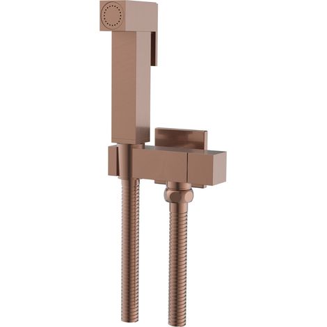 Idroscopino wc doccetta ottone portatile shutoff monogetto con leva ogomondo kit finitura- oro rosa quadro - confezione 1