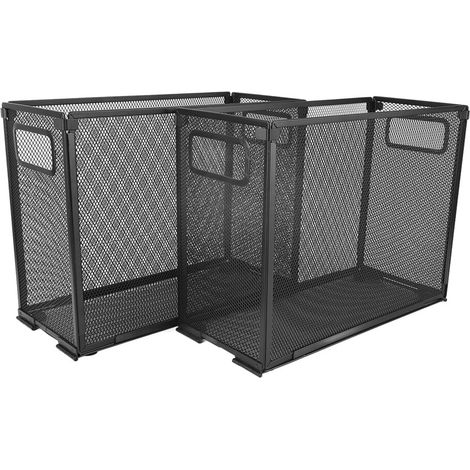 Estantería plegable para archivos, organizador de malla metálica, cesta multifuncional para archivos, estante sencillo para archivos y libros, base antideslizante, diseño plegable para artículos diver