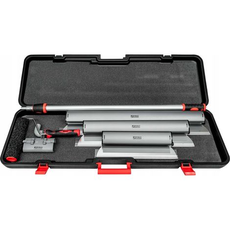 Jeu de mastics aluminium pour enduit 40/60/80 cm + rouleau télescopique PRO (1/2)