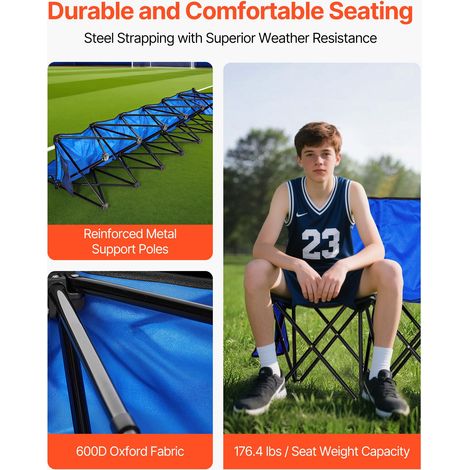 Banc pliant portable à 6 places banc de camping pliable avec (1/5)