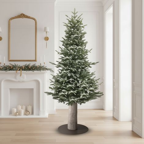 Albero di Natale slim innevato con tronco 100 % PE Effetto Real touch Rockefeller by Salvatore Izzo -210 cm (1/5)