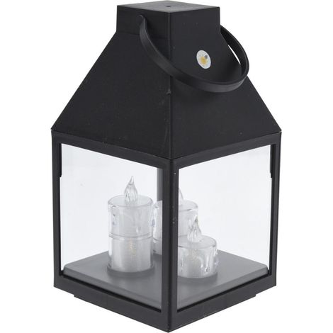Laterne mit drei LED-Kerzen, 25 cm (1/3)