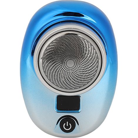 Tondeuse à barbe électrique sans fil, mini-USB rechargeable, écran LED, étanche, pour hommes, dégradé bleu et argent (1/5)