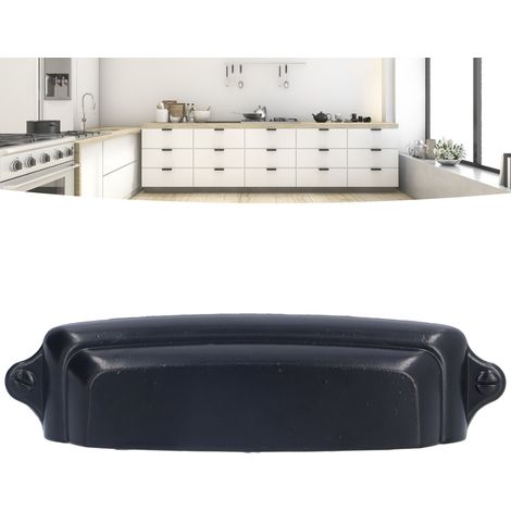 Poignées en alliage de zinc noir, poignées de quincaillerie pour meubles de style américain, poignées de tiroir, poignées de porte de placard et poignées de style chinois moderne. (1/5)