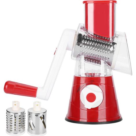 Manual vegetable chopper, multifunctional vegetable cutter, food grater, grinder, mincer, kitchen accessories (red) (1/5)