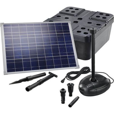 Kit pompe solaire bassin 50W – Filtration 1700L – Pompe 18V à immerger – Panneau solaire cristallin 50Wc – Autonome et facile à installer - 1700L-50W (1/5)