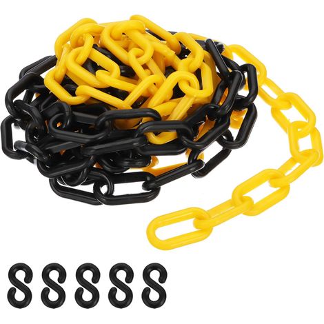 3Mètre Chaîne Plastique pour Contrôle des Sécurité 6mm Jaune Noir (1/5)