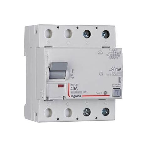 Interrupteur différentiel DX³-ID arrivée haute et départ bas à vis - 2P 230V 40A typeB 30mA - 4 modules