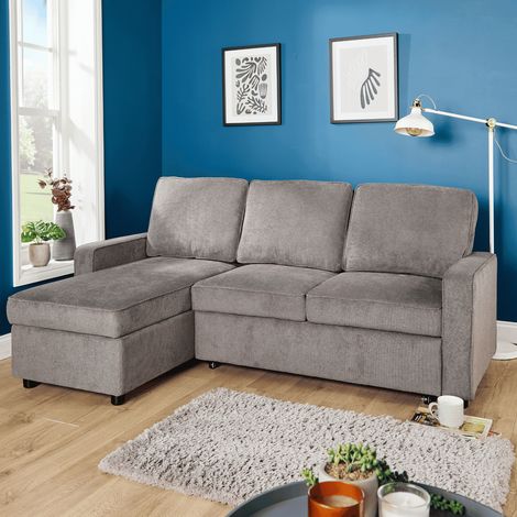 Sectional Corner Sofa Pull-Out Sofa Bed Polyester Upholstered Home Furniture (1/5)