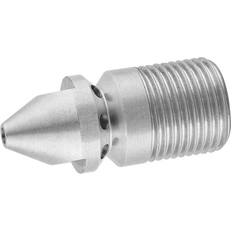 SS304 Stainless Steel Drain Nozzle Exhaust Blaster Cleaning Nozzle Drain Nozzle with 8 Holes on the Back for High Pressure Washer BSP Male Thread (1/5)