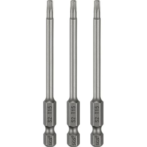 3Pcs Embout Tournevis T15 Torx Tige Hexagonale Pointe Magnetique (1/5)