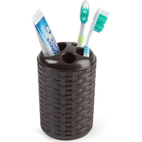 Portacepillos baño Rattan 300 ml Wengue (1/4)