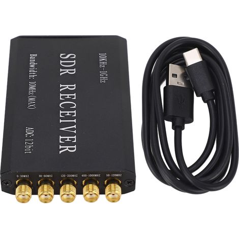 Récepteur SDR (Software Defined Radio) simplifié, module de réception radio défini par logiciel, 12 bits, bande passante de 10 kHz à 1 GHz et 10 MHz (1/5)