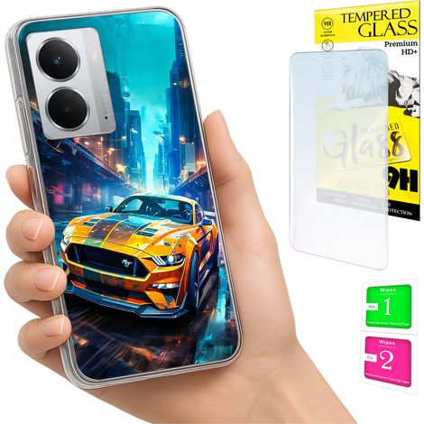 Funda para Realme 14 5G / 14T 5G con cubierta trasera para foto + cristal 9H (1/5)