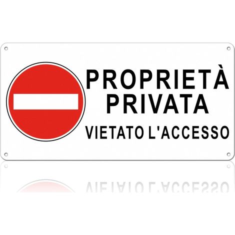 Panneaux de propriété privée Interdiction d'accès – Panneau de propriété privée 30 x 15 cm en aluminium réfléchissant, pré-percé, imperméable UV-résistant pour intérieur/extérieur (1/5)