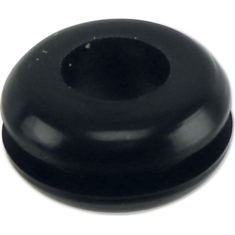 Passe-câble KSS PVC souple, noir, épaisseur de plaque 1,7, diamètre du trou 6,4, ouvert, 1 pièce (1/2)