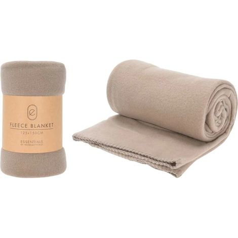Plaid polaire taupe 125x150 cm doux et chaleureux