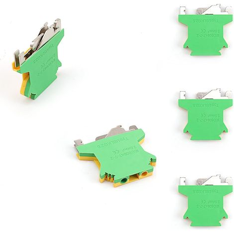 5 Pièces Rail Din, Nylon à Haute Efficacité Ignifuge Bornier Terre, Bornier Convient aux Équipements de Câblage UK2.5 (1/5)
