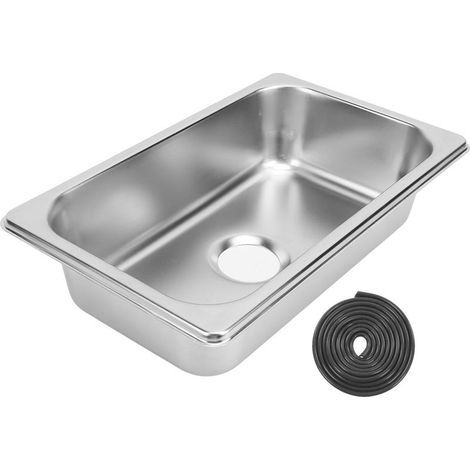 Évier carré pour Camping-car, évier de Cuisine pour Camping-car avec Sortie d'égout de 40 Mm, évier de Salle de Bain en Acier Inoxydable 304 pour Bateau, Caravane, Yachts, (1/5)