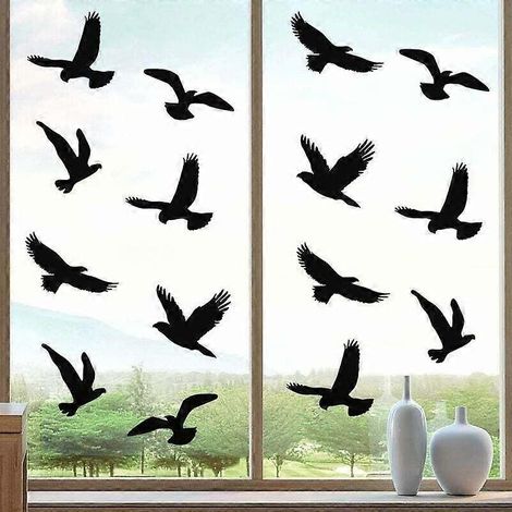Lot de 20 autocollants anti-collision pour fenêtres et portes vitrées. Protection contre les oiseaux (1/4)