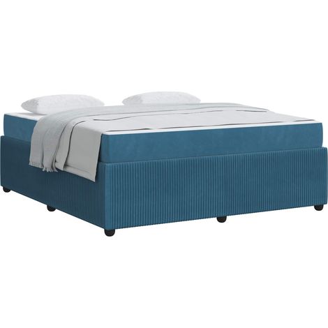 Maison Exclusive - Bettrahmen mit Matratze Blau 180 x 200 cm Stof