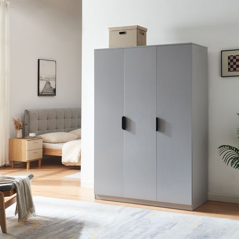 Armadio Guardaroba Eiselfing con 4 Scomparti 176 x 120 x 52 cm Grigio [en.casa]