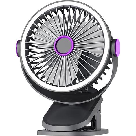 Ventilateur de circulation multifonctionnel (gris) avec pince, ventilateur turbine 3 en 1, ventilateur électrique à pince haute vitesse (1/5)