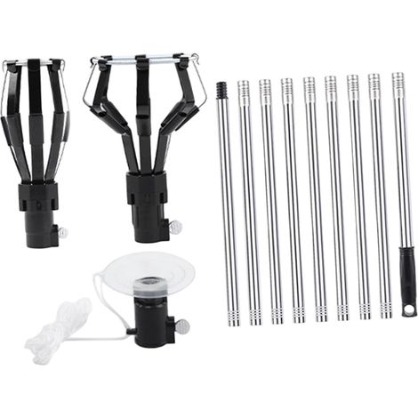 Changeur d'ampoules sur pied, outil de remplacement d'ampoules, 3 têtes interchangeables, multifonctionnel pour hôtels, 9 Sections (1/5)
