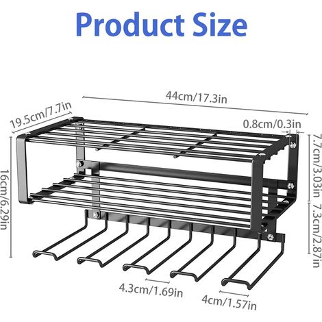 Étagère à outils, support mural pour perceuse électrique, organisateur d'outils électriques, étagère de rangement pour clés et tournevis, pour atelier ou maison (1/5)