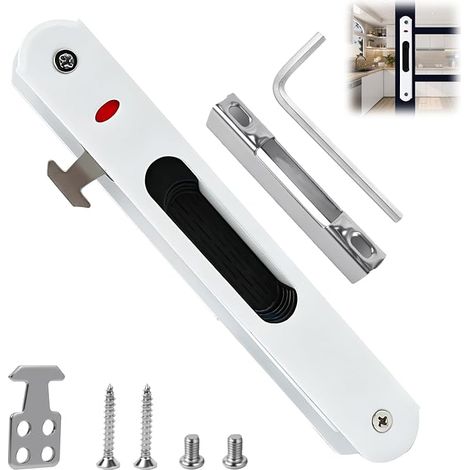 Serrure De Porte Coulissante En Acier Inoxydable Pour Portes Et Fenêtres, Verrou Baie Vitrée Coulissante Robuste Et Pratique, Fermeture Porte Coulissante Sécurisée Facile à Installer Pour Maison Et Bu (1/5)