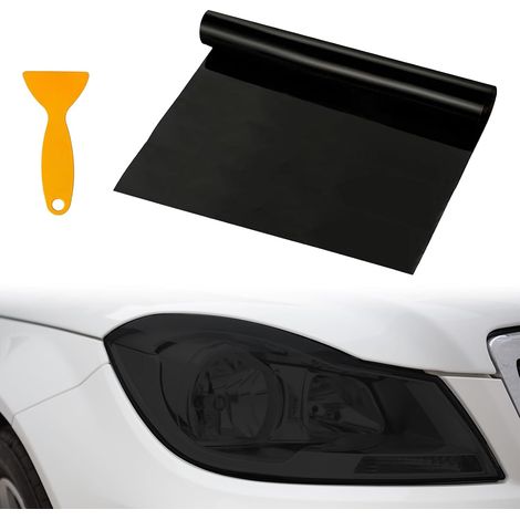 Film teinté pour voiture, film pour phares, film teinté pour feux arrière, film auto-adhésif de protection pour voiture, film vinyle teinté pour phares, film de teinte pour feux arrière (Noir) (1/5)