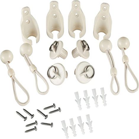 Beige windproof ball 1 base 1 end cap 1 threaded plug 2 curtain fixing buckle outdoor roller blind windproof rope buckle elastic (1/5)