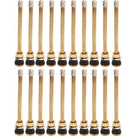 Lot de 20 tiges de valve de camion à serrage de 5 pouces, tiges de valve droites sans chambre à air en cuivre TR574 pour alésage de valve de 0,625 pouce (1/5)