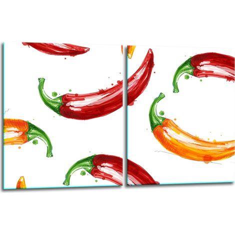 2 plaques de protection en verre pour cuisinière 40x52 Pepper (1/5)