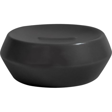 Porte-Savon Joshua en Grès, Dimensions 12 x 5 cm, Accessoire de Salle de Bain, Design Moderne et Pratique pour Un Rangement Optimal, Noir (1/4)