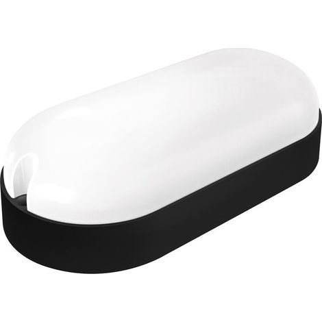 Ovale LED-Wandleuchte, Schutzart IP65, Metall, 9 W, Schwarz (1/5)