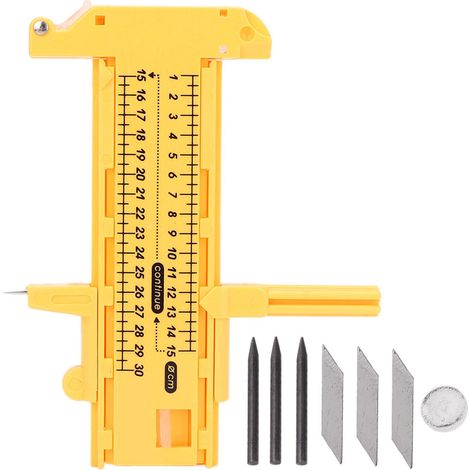 10-300 mm haute qualité coupe-cercle compas en PVC jaune réglable outil de coupe (1/5)