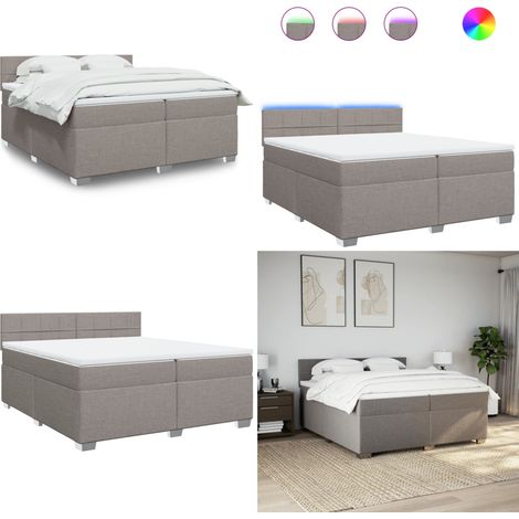 Boxspringbett mit Matratze Taupe 200x200 cm Stoff - Boxspringbett - Doppelbett - Bettenrahmen - Schlafzimmermöbel - Liegekomfort - Home & Living